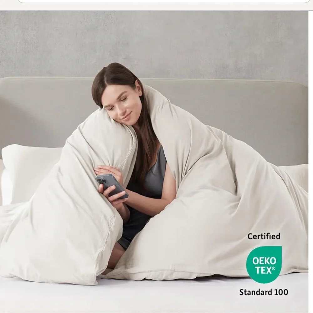 Elegant Neutral Off White DUVET Bedding 2pc Set-TWIN
